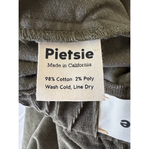 PIETSIE Corduroy High Waisted Pull On Pant Cargo Pant Small Army Green - Picture 9 of 9